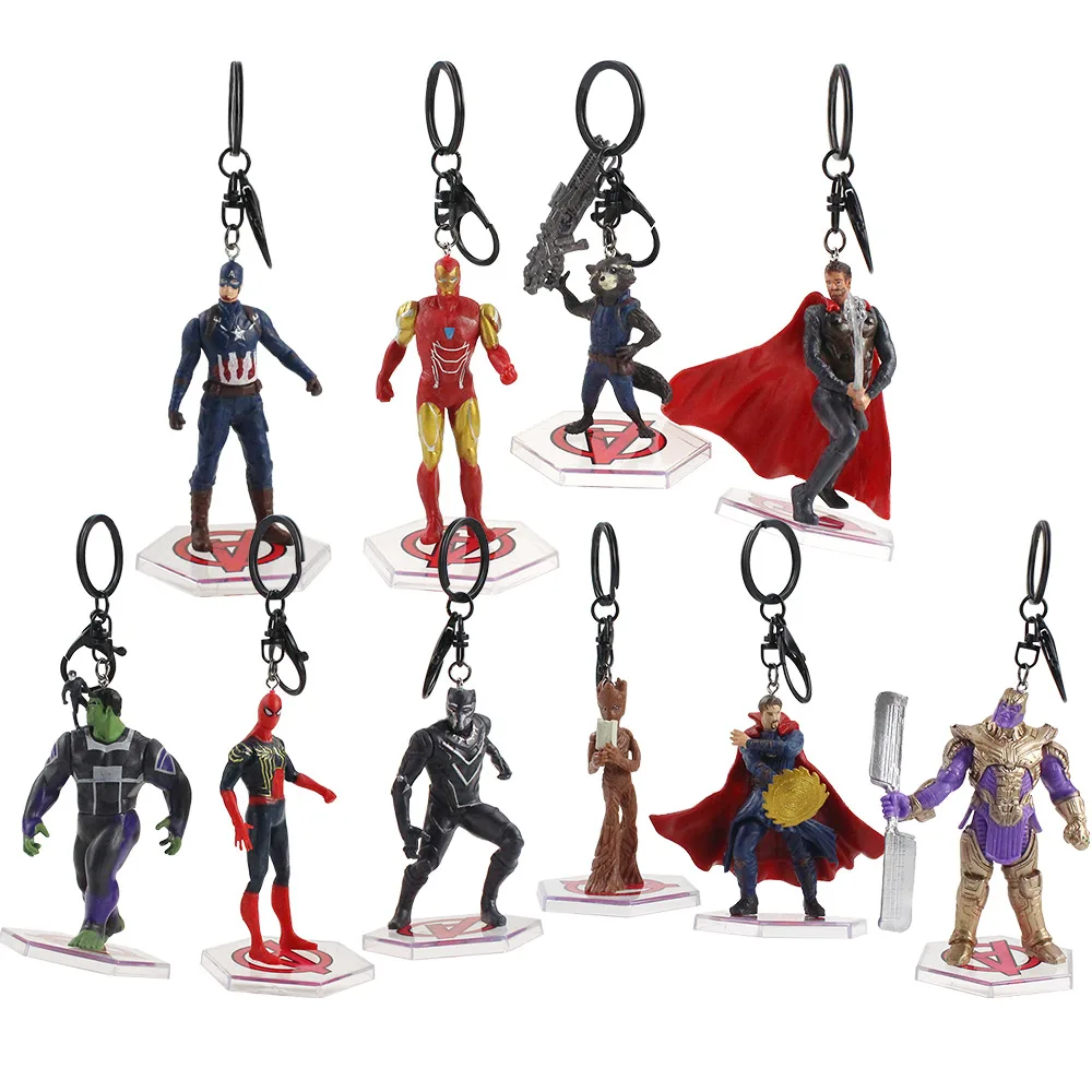 Брелки с супергероями Мстители Локи Капитан Америка Черная пантера Тор