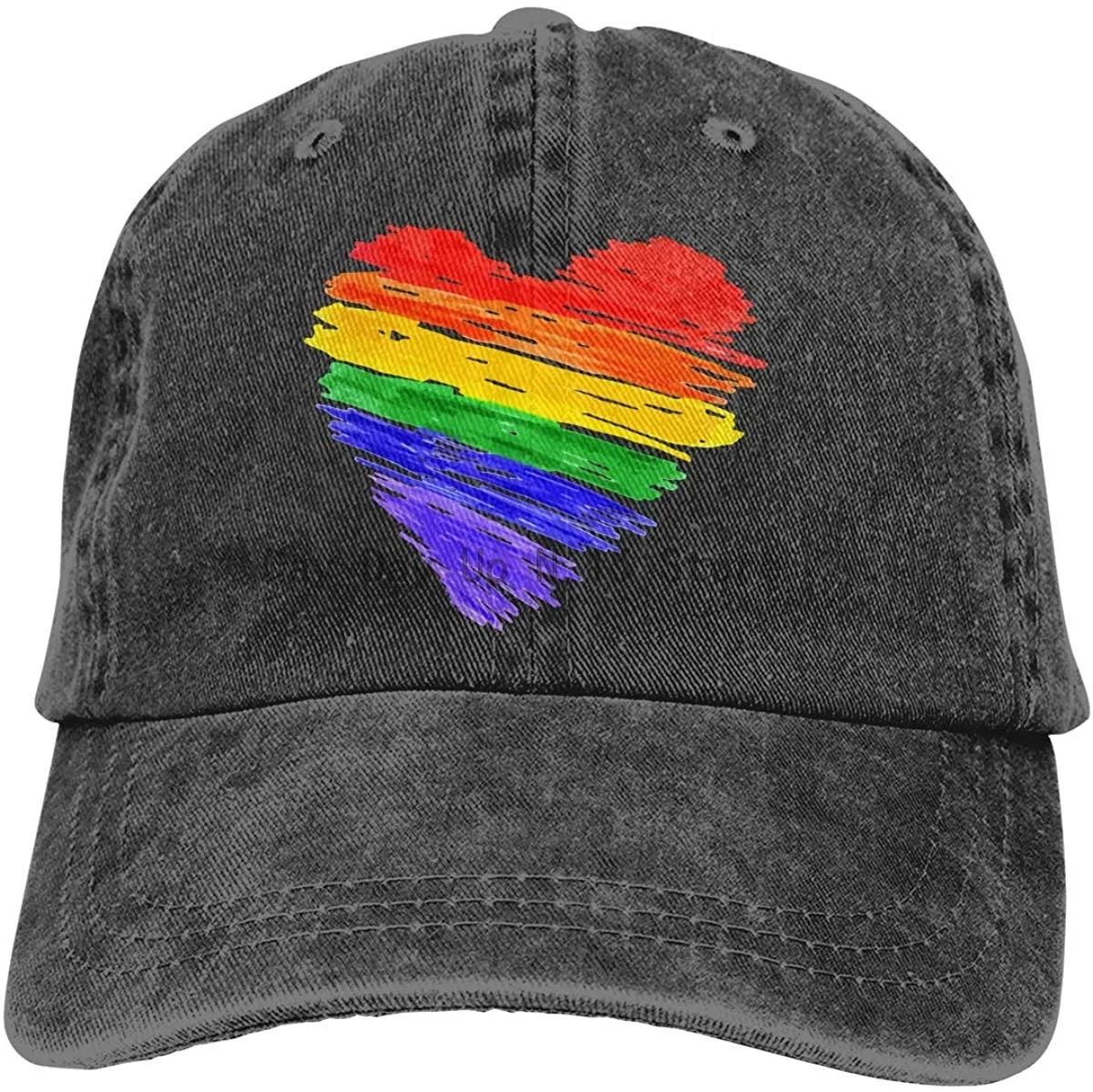 

Unisex Adjustable Baseball Cap Rainbow Rights Denim Trucker Hat