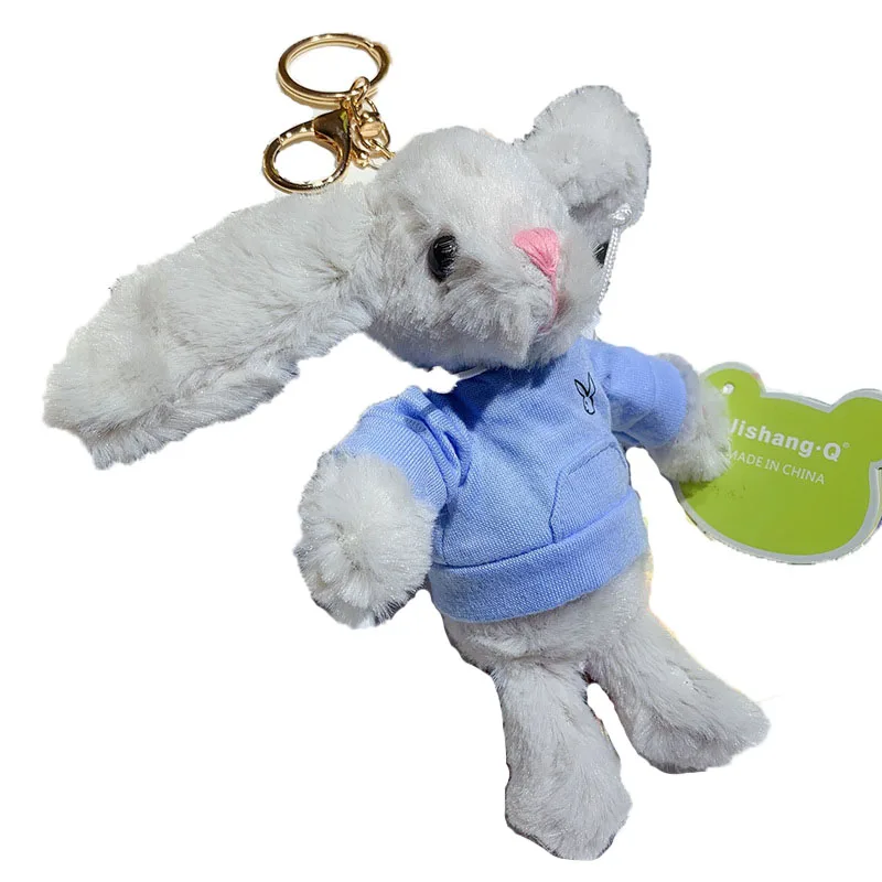 

2020 New Plush Bunny Doll Car Pendant Keychain Cute Cartoon Lazy Bunny Doll Pompom Bag Ornament Key Chain Child Gift Toy Keyring