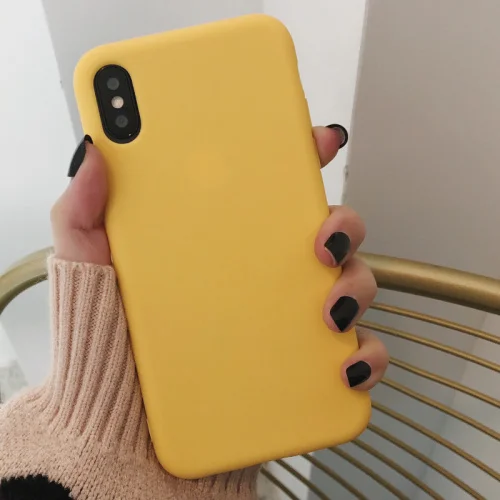 Yellow Модные туфли леденцового цвета, красный, синий, цвет красного вина, чехол для iphone 11 Pro XS MaX XR X Мягкий ТПУ зеленого цвета для iphone 6 7 8 плюс задняя крышка Капа - Цвет: Yellow