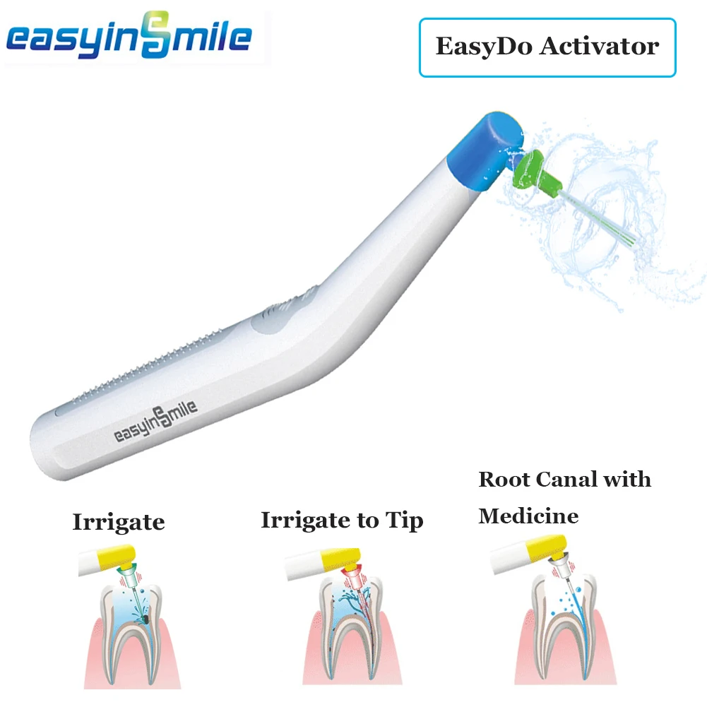 Endodontic Sonic Activator Irrigator EASYINSMILE Root Canal Tip 3D Clean Dental Instrument with 15 Never Break Tips Free