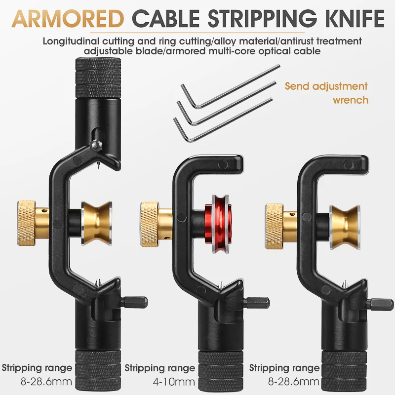 ACS-2 Armored Wire Stripper 4-10mm &amp 8-28mm Optical Cable Slitter Fiber Optic Stripping Tool Jacket Sheath Cutter | Мобильные