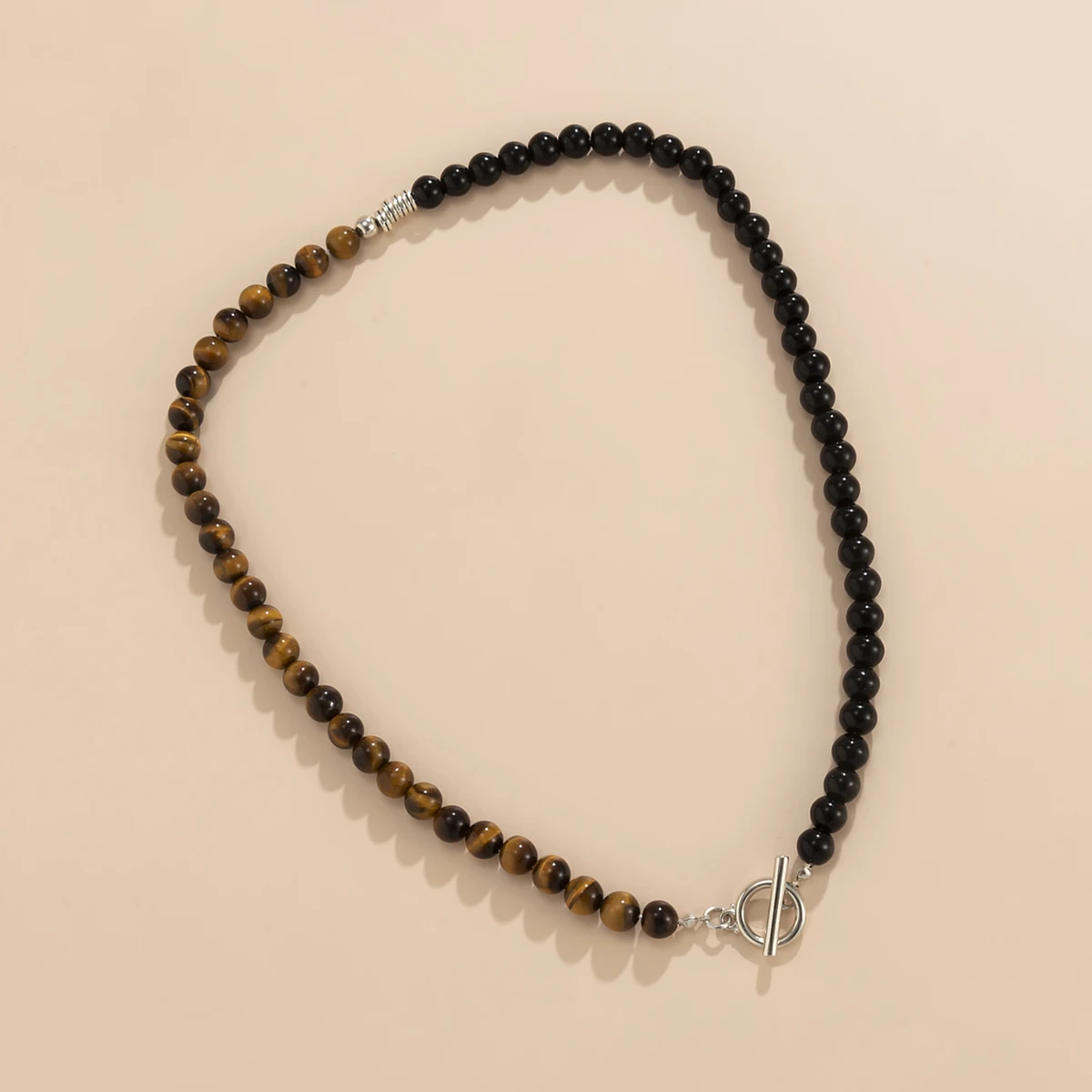 

Punk Tiger Stone Beads Chain Choker Necklace Men Fashion Black/Yellow Splicing Beaded Chain Necklaces on Neck 2021 Trendy Gifts