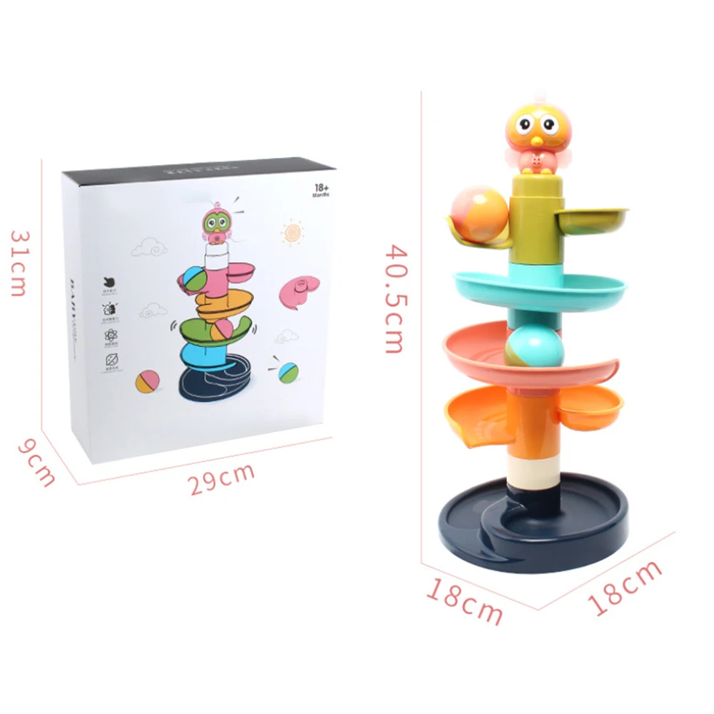 Детские строительные блоки игрушки скольжения башня забе вращающийся