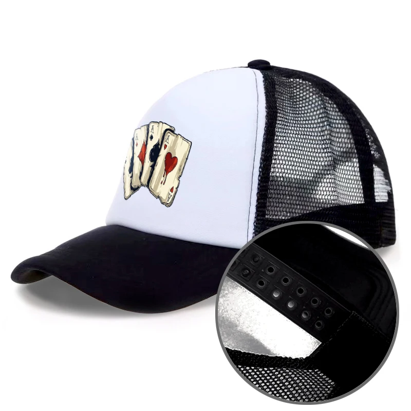 Летняя мода Poker Spades бейсболка с принтом s для мужчин и женщин уличная хип-хоп snapback сетчатые шапки dad hat trucker cap
