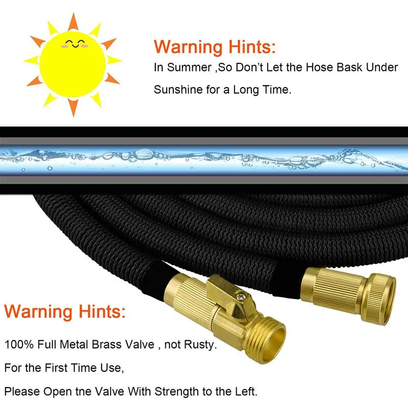 Мода 100 футов Садовый шланг легкий расширяемый садовый для воды 3/4 дюймов Твердые