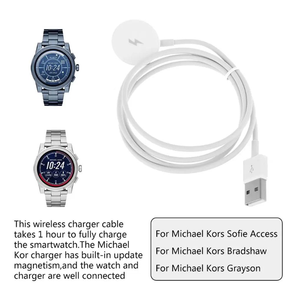 

1m USB Smart Watch Charger Cable Dock Portable Charging Stand Power Cradle for Michael Kors Access Kors bradshaw Kors grayson