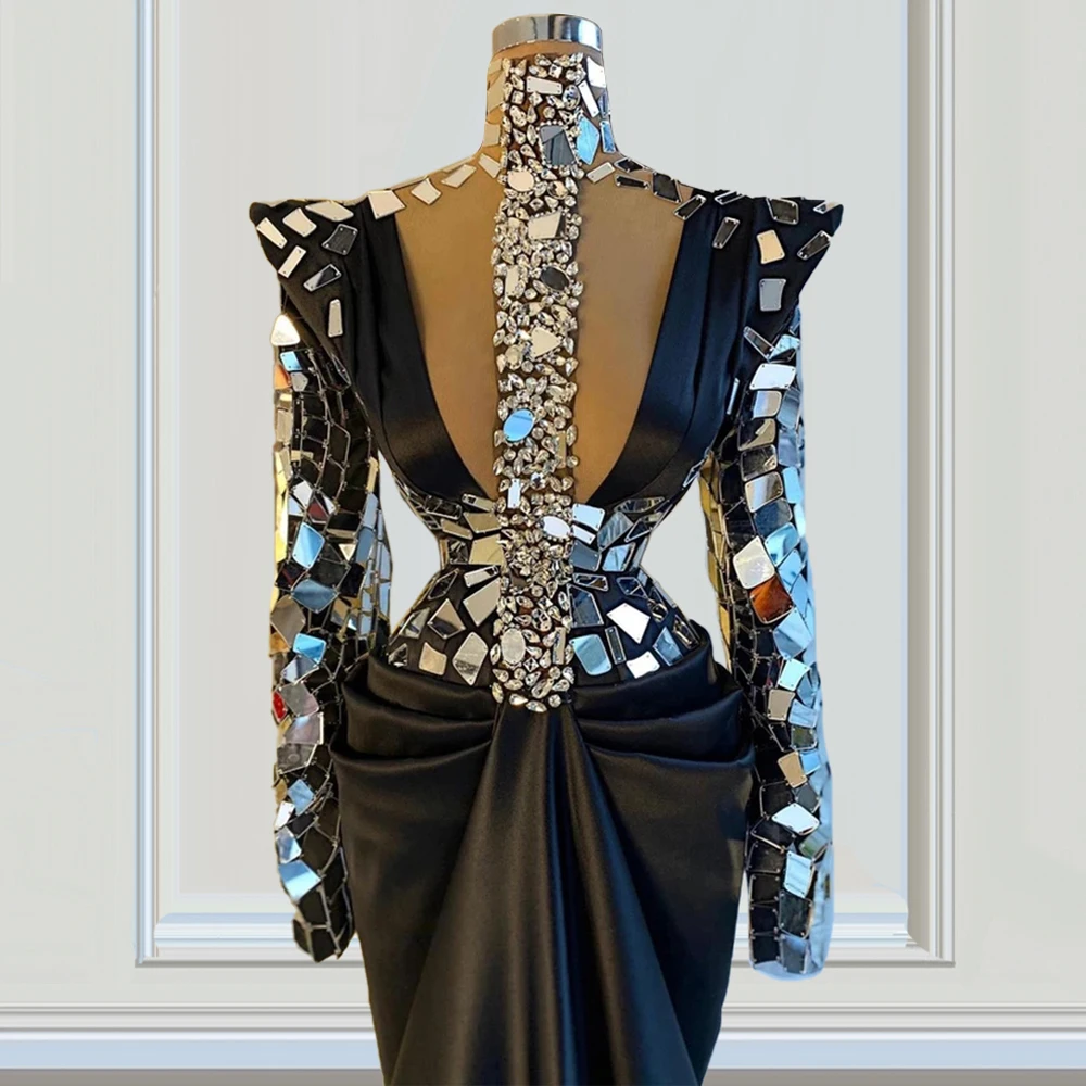 luxury Shinny Women Dress Long Elegant Party Prom Rhinestones Diamonds estido de fiesta de boda платье 2021 нарядные