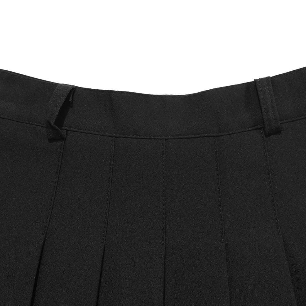 

Above Knee, Mini black skirt korean fashion clothing woman skirts pleated mini skirt vintage pleated skirt