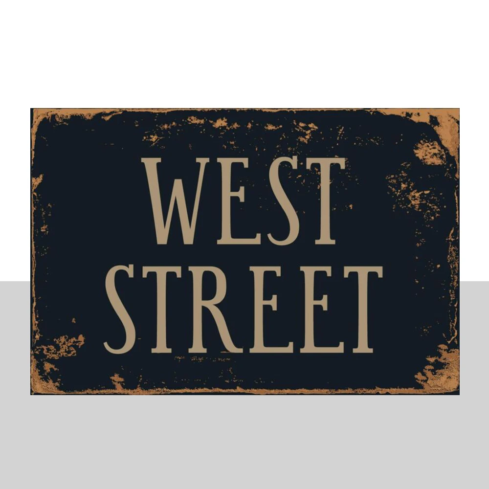West Street 8x12 винтажный Алюминиевый металлический Ретро Знак Декор металл | Дом и сад