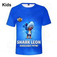 shark leon star childrens wear kids t shirt shooting game 3d shirt gameing boys girls short sleeve tops tshirt teen clothes