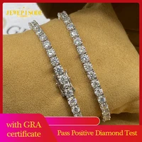 jewepisode 100 silver 925 jewelry 4mm 0 3ct round cut real moissanite bracelets for women men engagement fine jewelry wholesale