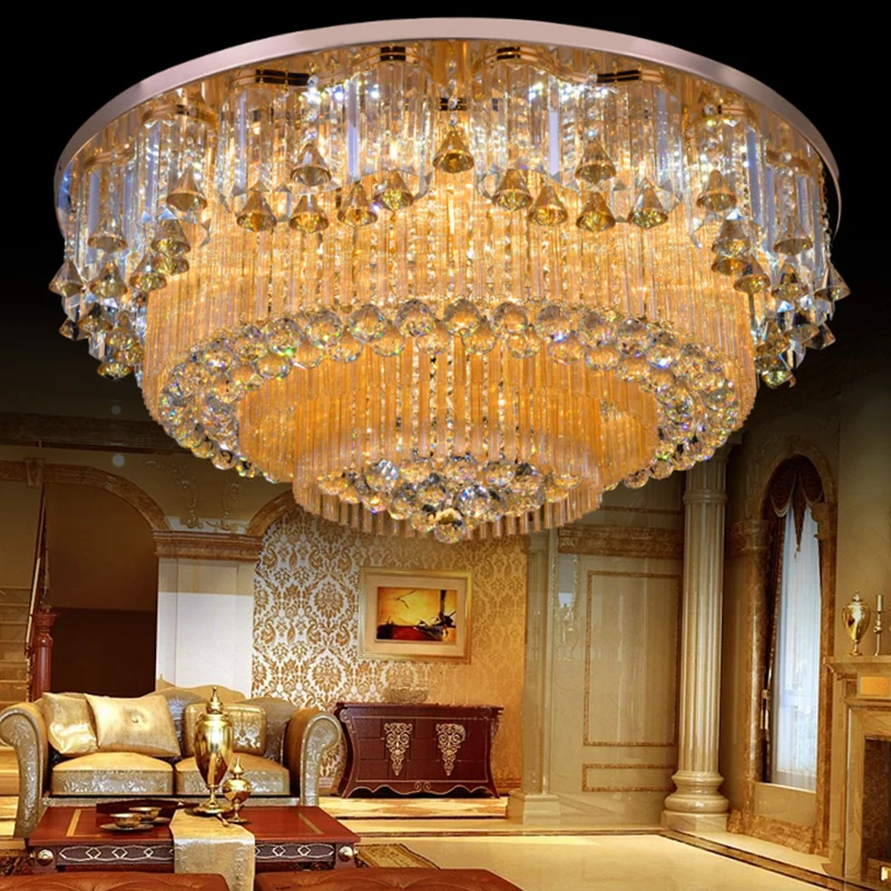 

Золотая лампа для гостиной в форме сада, Европейские хрустальные лампы, атмосферная лампа для спальни, светодиодное потолочное освещение