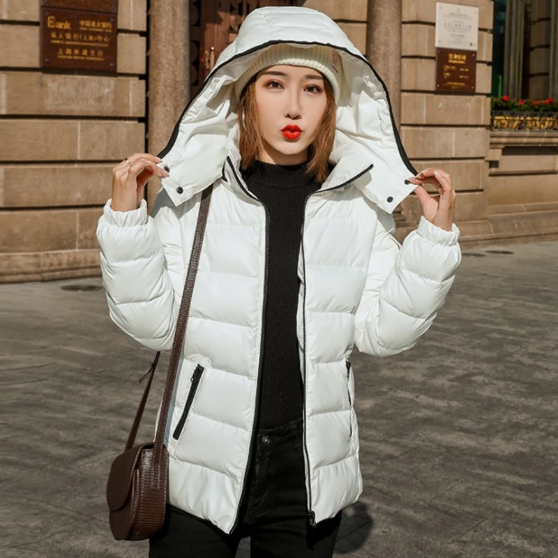 Женский утепленный пуховик куртки парки с капюшоном для девочек теплая зимняя