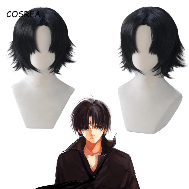 

Anime HUNTER X HUNTER Kulolo lushilufelu Cosplay Wig Black Short Wig Synthetic Hair Halloween Carnival Party Women Men Girls Boy