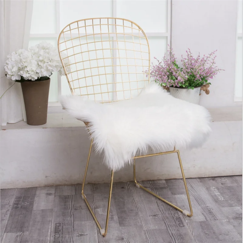 Chair Mat Seat Pad Skin Fur Area Rugs Warm Artificial Textile Soft Sheepskin Rug Chair cushion Decoration Wool Warm Hairy Carpet