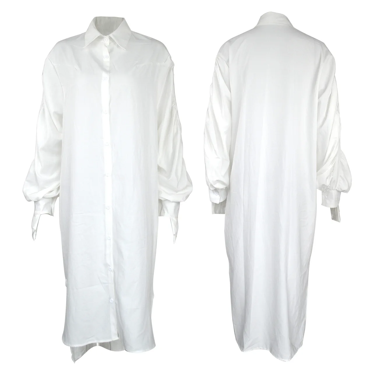 

2021 Fashion loose Shirt dress women Long Sleeve pleated Sexy Shirt Dress Casual oversized office lady Dress Nightclub dropshipp