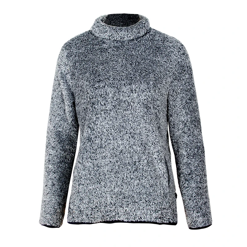 Missufe Sexy Turtleneck Plush Sweatshirts With Pocket Autumn Winter Casual Warm Hoodies Long Sleeve Pullovers Slim Hooded