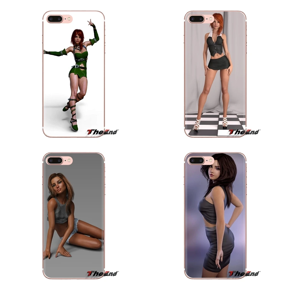 For Sony Xperia Z Z1 Z2 Z3 Z5 compact M2 M4 M5 E3 T3 XA Aqua LG G4 G5 G3 G2 Mini 3d render women wallpaper Soft Transparent Case |