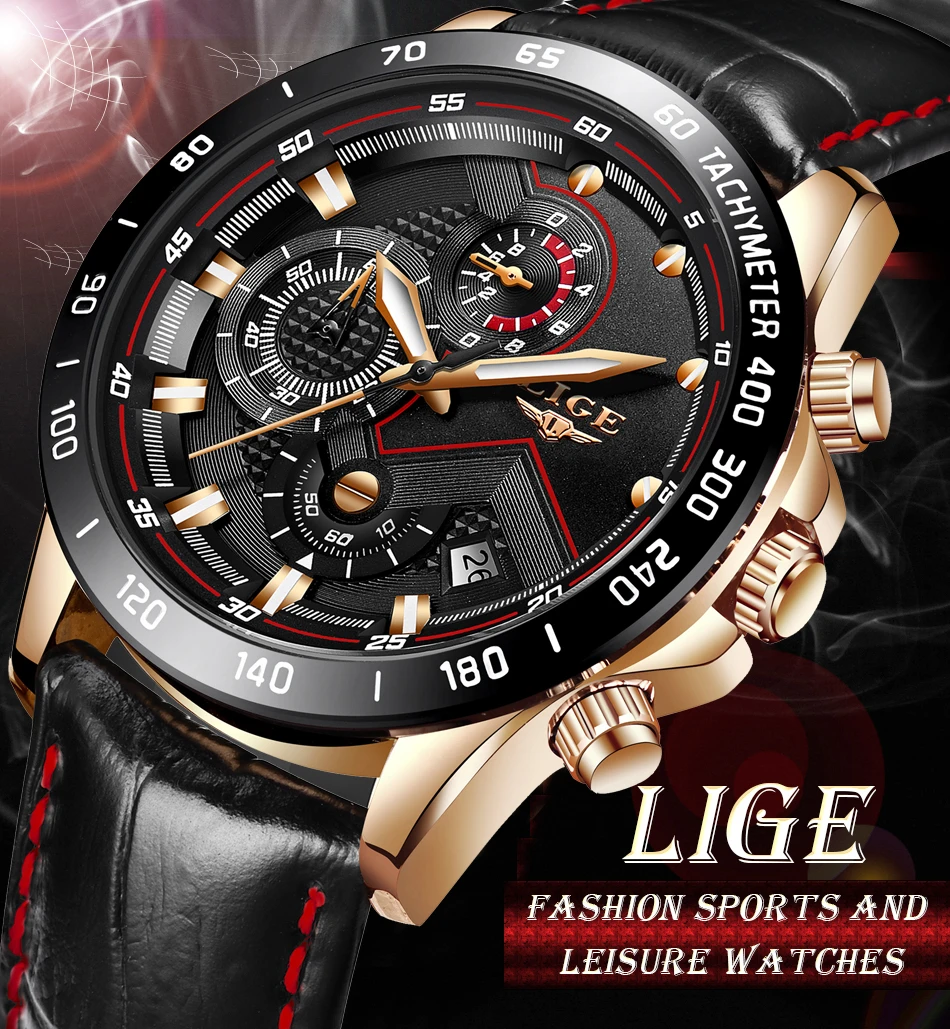 Relogio Masculino LIGE мужские часы Топ люксовый бренд Кварцевые Золотые часы мужские модные кожаные военные водонепроницаемые спортивные наручные часы