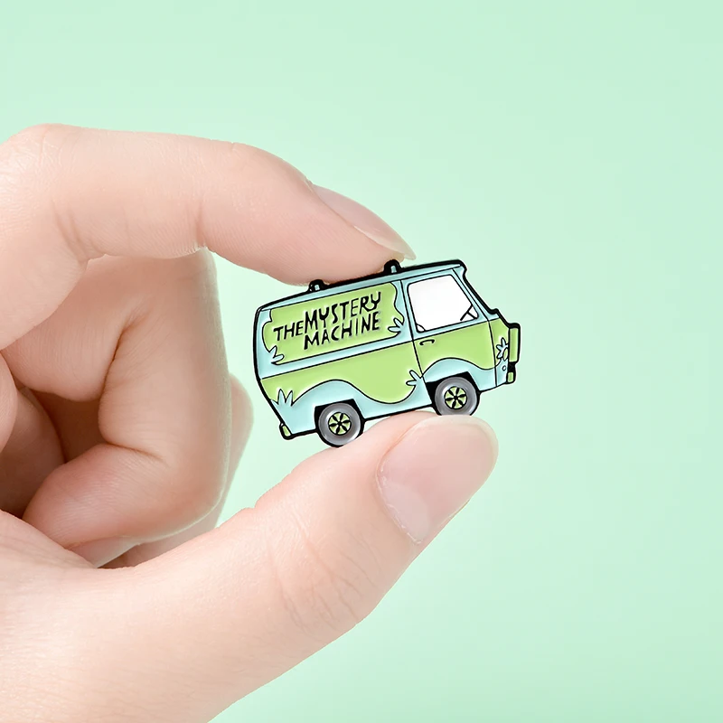 

6 Pieces Outdoors Explore Enamel Pin Set Mountain Bus Wild Camping Hiking Sun Moon Lapel Pins Adventure Badges For Friends