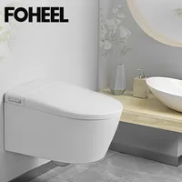 FOHEEL Wall Hang One-Piece Intelligent Toilet Elongated Remote Controlled Toilet Smart Toilet WC Integrated Automatic