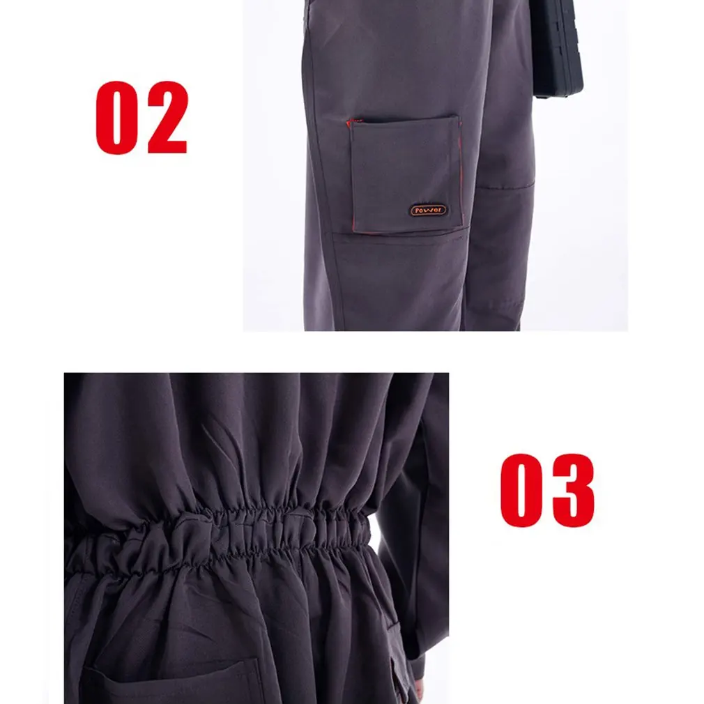

Long Sleeve Pockets Overalls Casual Jumpsuit Pants Workshop Working Clothes Dust-proof Protection Clothing