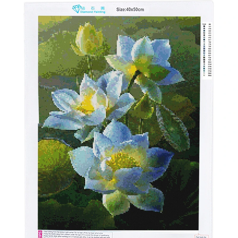 5D алмазная живопись сделай сам вышивка крестиком лотос полноразмерная Алмазная
