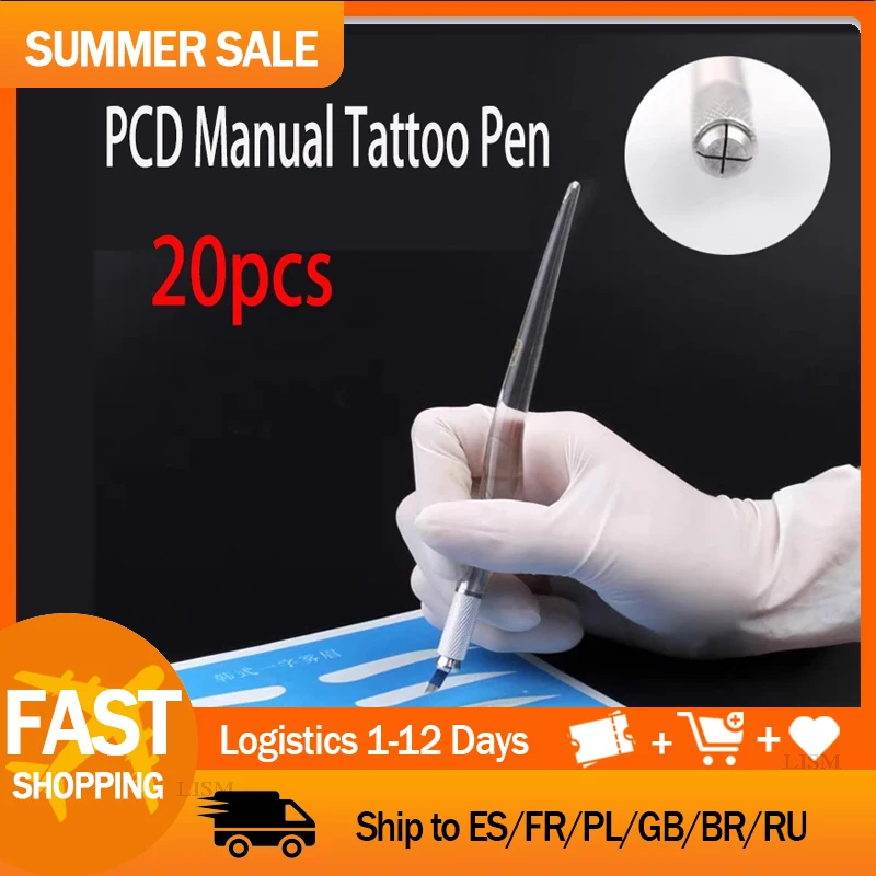 Ручка для татуировки PCD с кристаллами 20 шт. ручка микроблейдинга бровей