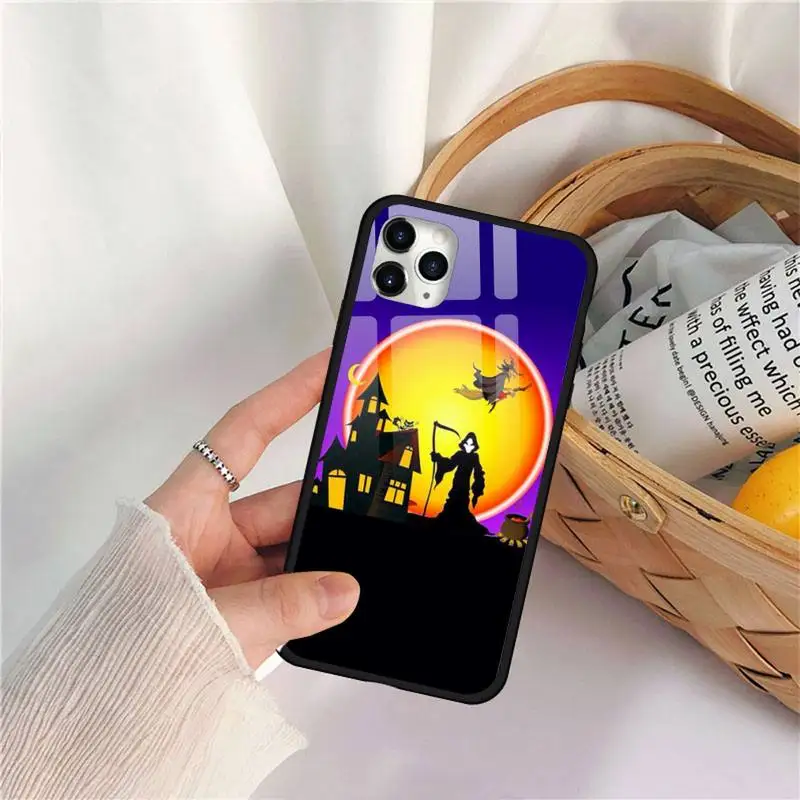 

Halloween Magic Phone Case Tempered glass For iphone 11 12 PRO MAX X XS XR 5C 6 6S 7 8 plus