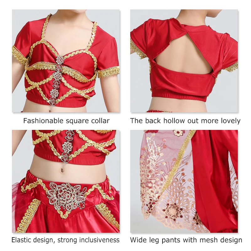 Детская индийская Одежда Для Болливуда детский танцевальный сари платье