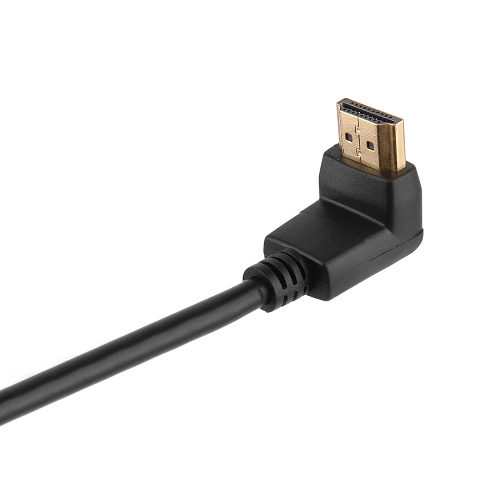 Черный Прочный плоский кабель 1 8 м 3 высокоскоростной HDMI с углом 90 градусов