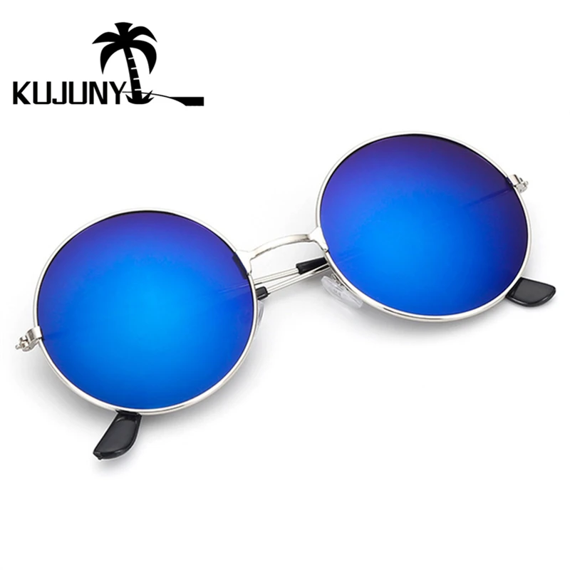 KUJUNY john lennon очки Ретро Круглый принц солнцезащитные очки винтажные круглые мужские женские светоотражающие солнцезащитные очки oculos de sol