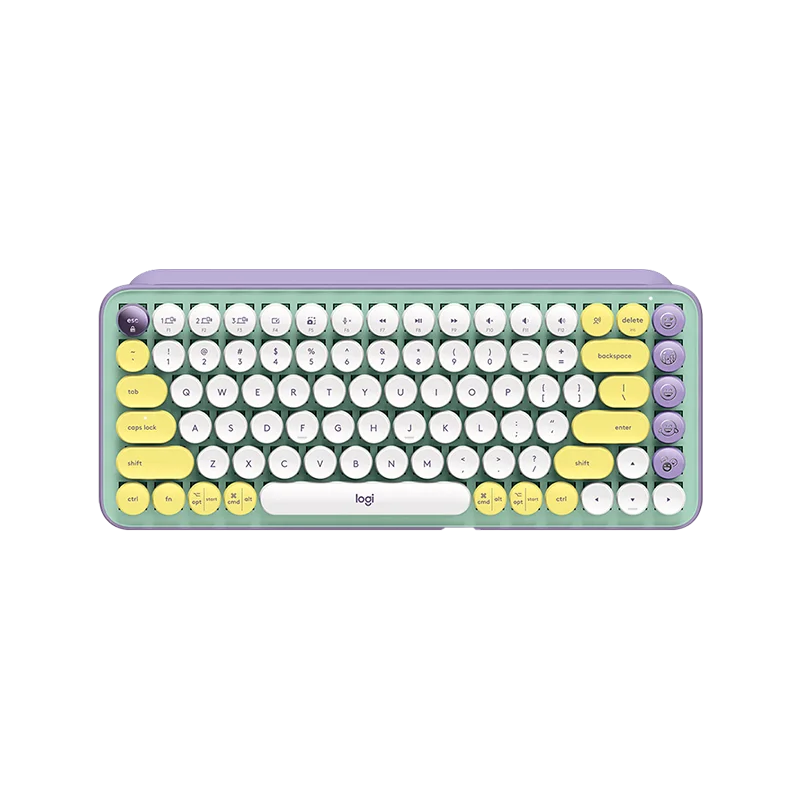 logitech pop keys wireless gaming mechanical keyboard colorful macaron office keyboard ttc axis custom emoj button game keyboard free global shipping