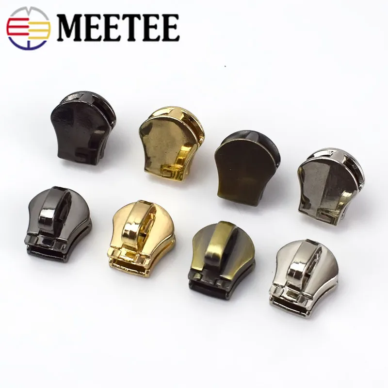 

10Pcs 10# Meetee Non Lock Zipper Sliders for Metal Zipper Bag Zip Head Repair Kit Garment Sewing Accessories KY814