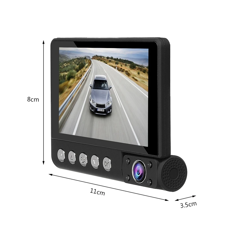 

4 Inch 1080P Ips Dash Cam Camera 170 Degree Wide Angle G-Sensor 3 Lens Car Dvr Camera Video Recorder