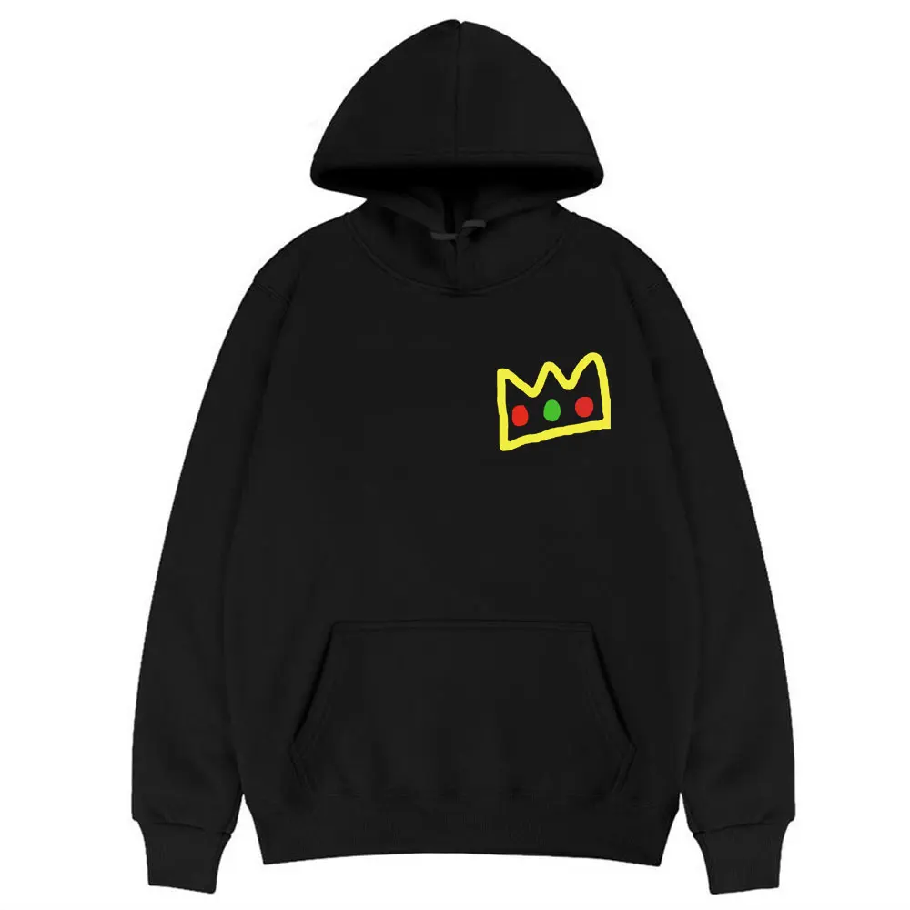 

Homme EU Size All-match Hooded Sweatshirt Cool Quackity My Beloved Hoodie Fashion Personality Geek Crown Pattern Tops Hoodies