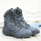 Зимние мужские военные армейские ботинки, винтажные кожаные тактические ботинки со шнуровкой спереди, Рабочая обувь с высоким берцем, боевые ботильоны