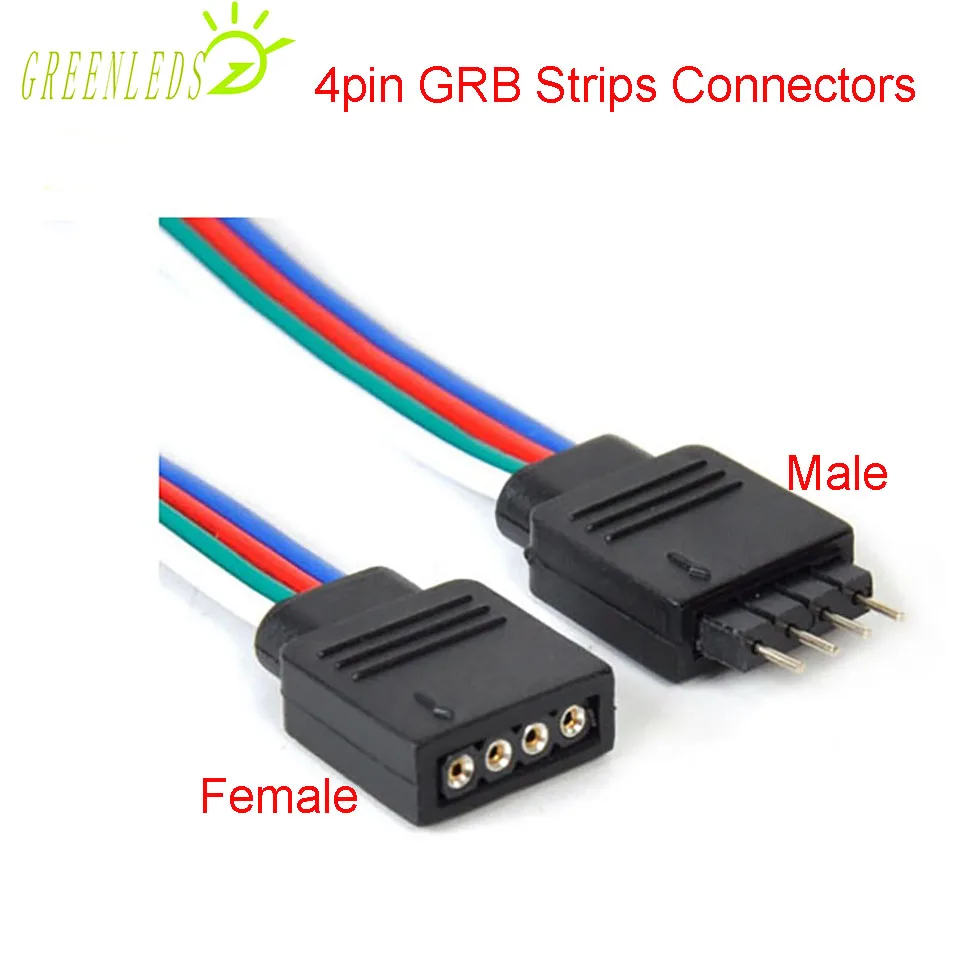 5 шт. гнездо + штекер 4-контактный разъем для цветных полосок RGB SMD5050 | Строительство