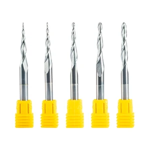 Концевые фрезы HRC55 2F, цельные твердосплавные 4 мм 6 мм 8 мм 10 мм 12 мм, конические насадки для фрезерного станка с ЧПУ, для работ по дереву и металлу