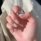 Набор из 24 штук, клетчатый принт ногти патч клей Тип короткий параграф модного маникюра, маникюрный набор накладных ногтей 