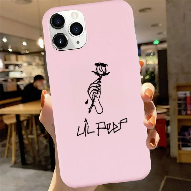

America rapper Lil Peep Phone Case Candy Color for iPhone 6 7 8 11 12 s mini pro X XS XR MAX Plus