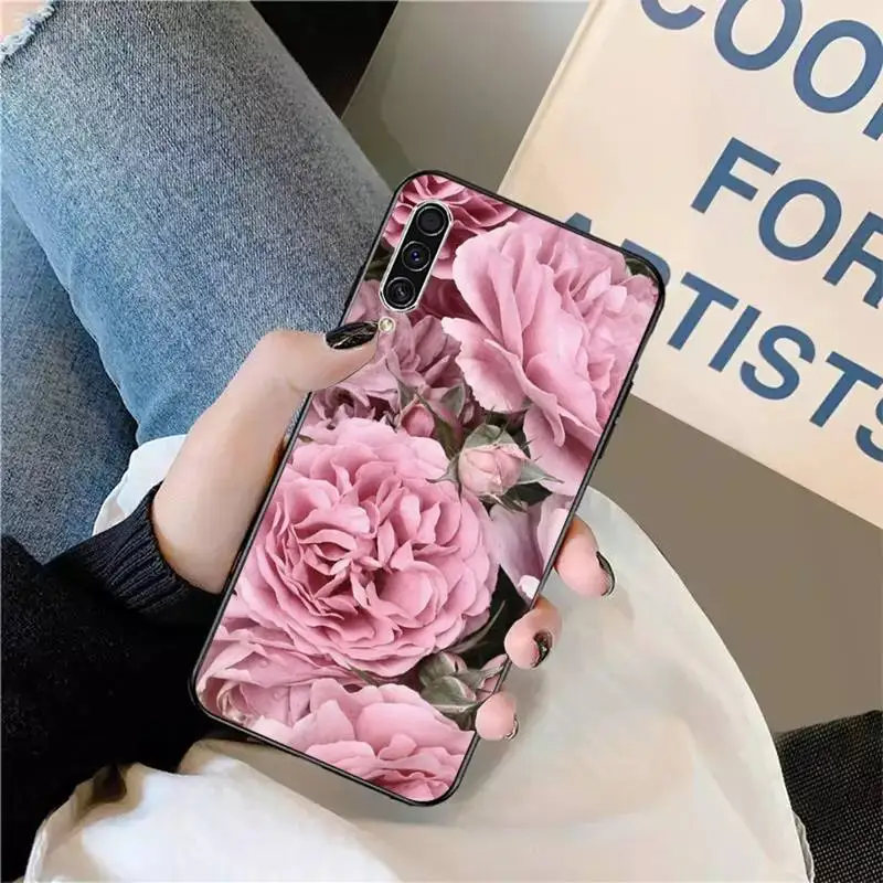

Colorful Flower Rose Peony pink Phone Case For Samsung galaxy S 9 10 20 A 10 21 30 31 40 50 51 71 s note 20 j 4 2018 plus