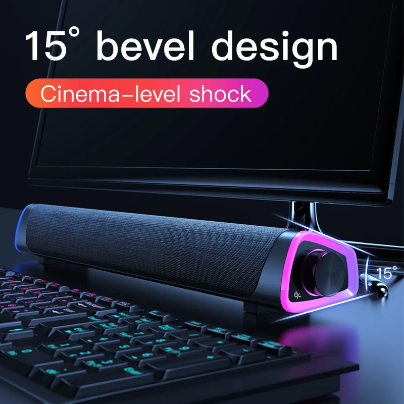 3D Surround Soundbar Bluetooth 5.0 Speaker Wired Computer Speakers Stereo Subwoofer Sound bar for Laptop PC Theater TV Aux 3.5mm |