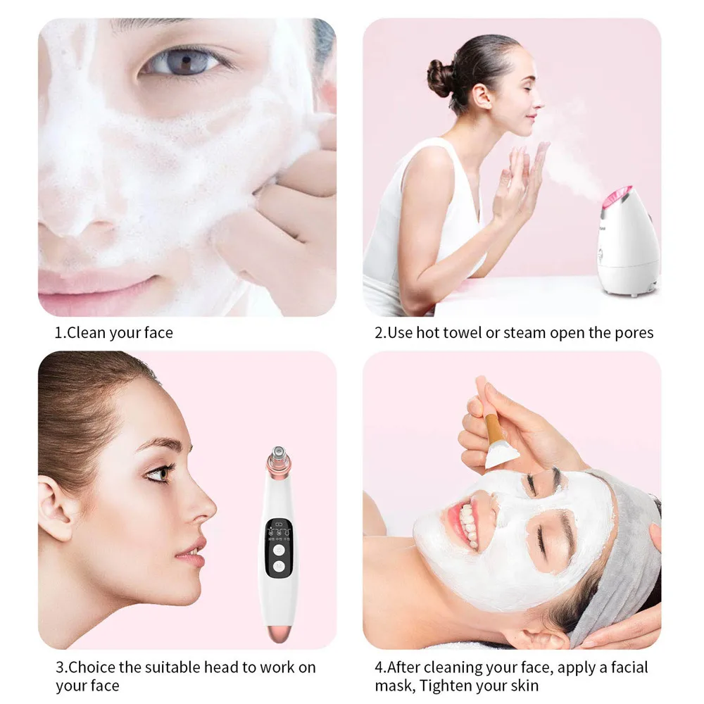 Устройство для удаления черных пор с электрическим вакуумным всасыванием лица и