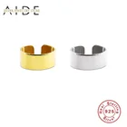 AIDE куртка с модным геометрическим Ширина кольца для женщин минимализм глянцевые открытые Регулируемая Концевая 925 кольцо из стерлингового серебра ювелирные изделия anillos