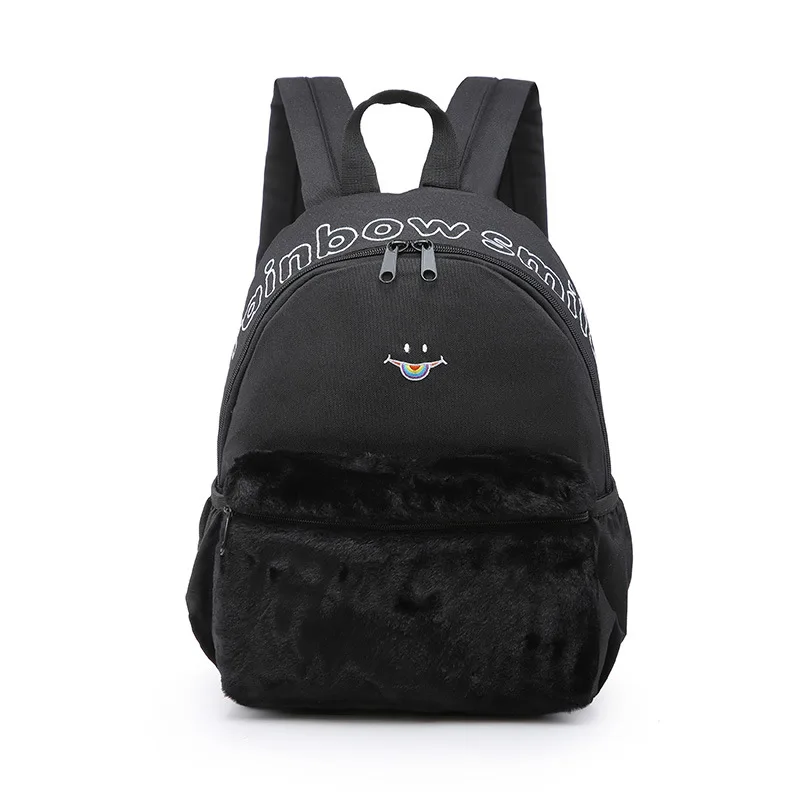 

Unisex Kids Fashion Black Pink Small Plush Soft Bags Duffle Anime School Uniform Cosplay Funny Backpacks Storage For Girls Boys
