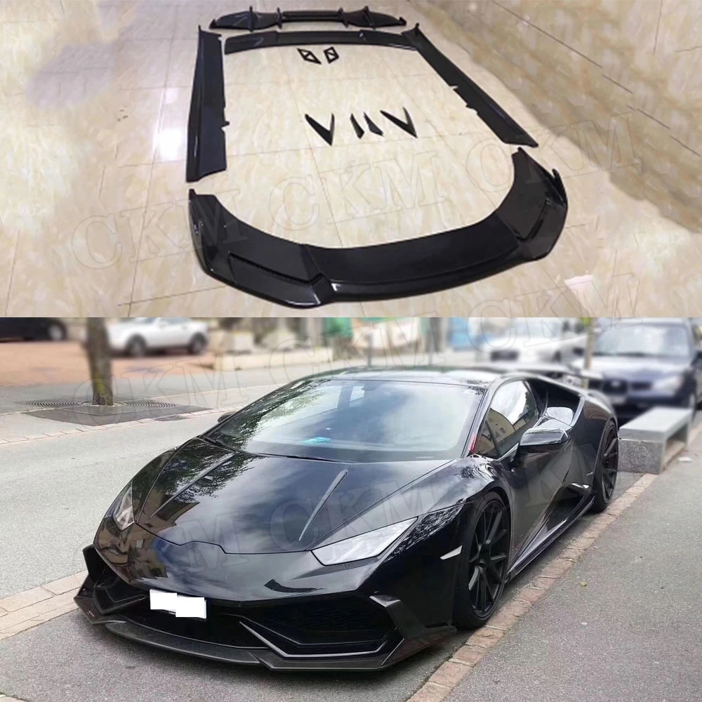 Передний бампер из углеродного волокна боковые юбки для губ задний диффузор