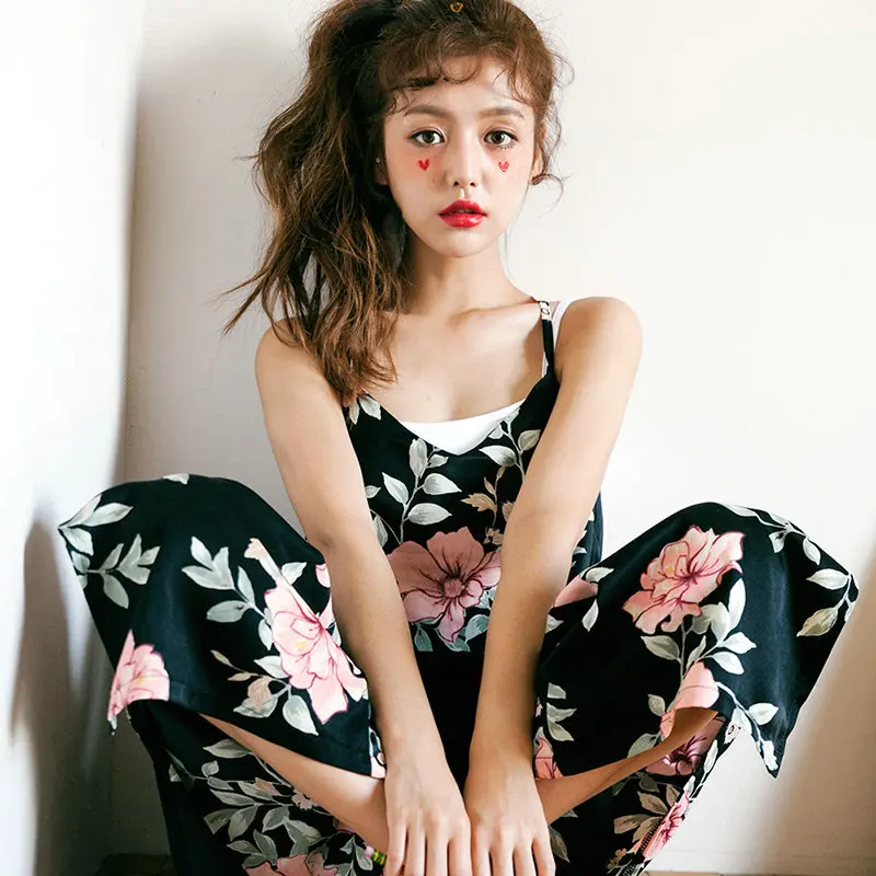 Горячая Распродажа новинка женская пижама шелковая свободная из трех частей