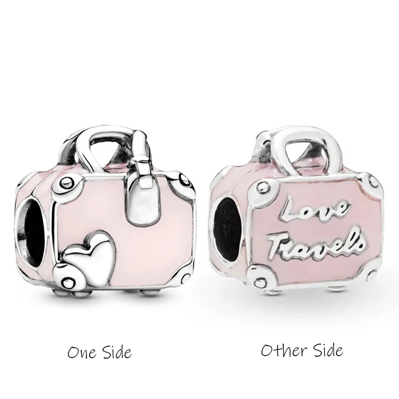 Европейские оригинальные шармы для браслета очаровательные розовые дорожные